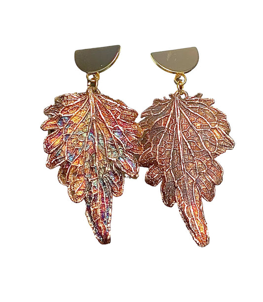 Real leaf earrings