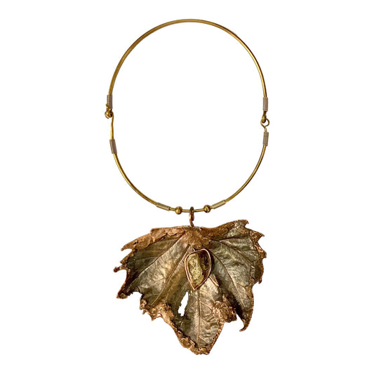 Necklace handmade from a real large leaf