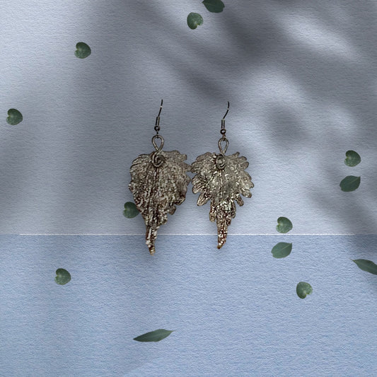 Real leaf earrings